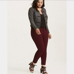 Torrid Merlot All Nighter Ponte Cropped Pants